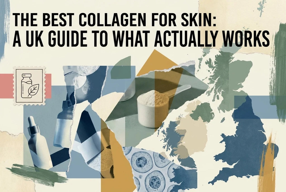 Professional header image for list-based article: The Best Collagen for Skin: A UK Guide to What Actually W...