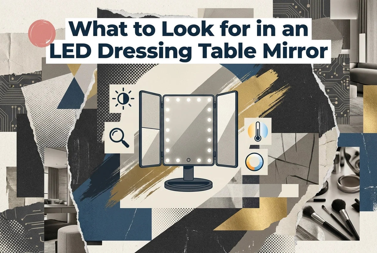 Professional header image for list-based article: What to Look for in an LED Dressing Table Mirror