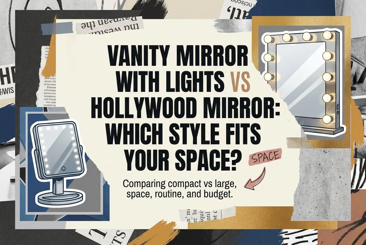 Professional header image for comparison analysis: Vanity Mirror with Lights vs Hollywood Mirror: Which Styl...