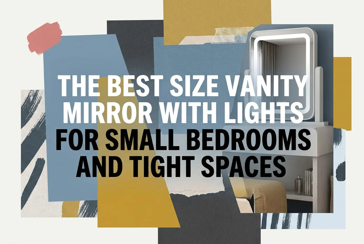 Professional header image for list-based article: The Best Size Vanity Mirror with Lights for Small Bedroom...