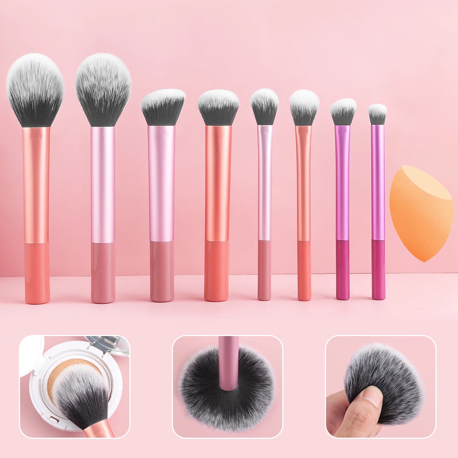 8-Piece Makeup Brush Set with Blender