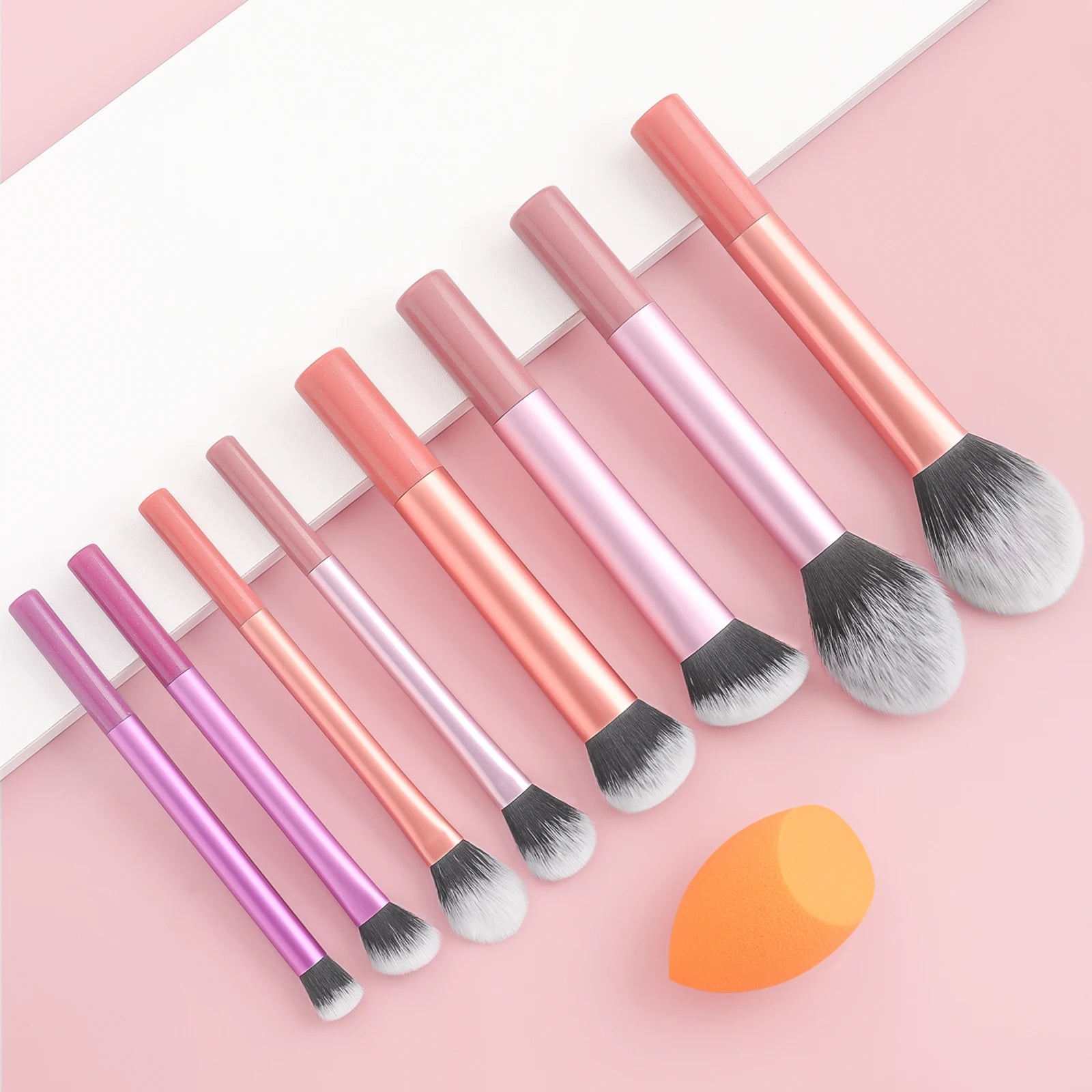 8-Piece Makeup Brush Set with Blender